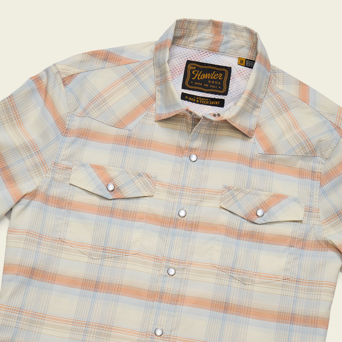 H Bar B Tech Longsleeve - Cameron Plaid : Cream