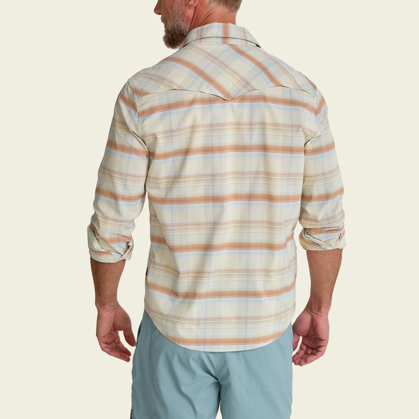 H Bar B Tech Longsleeve - Cameron Plaid : Cream