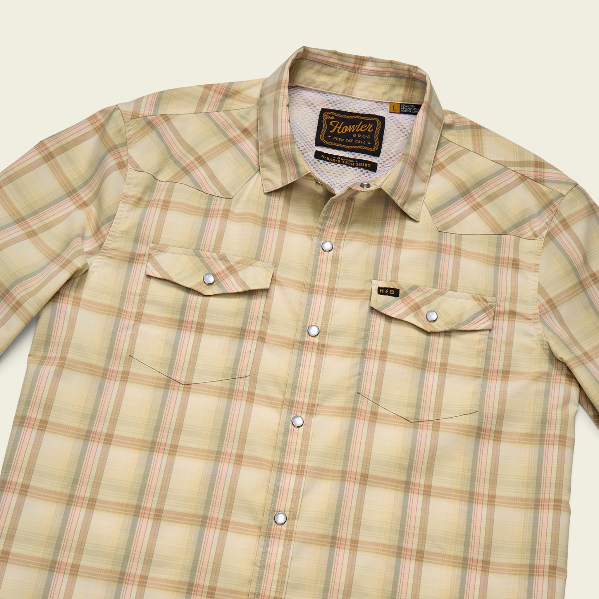 H Bar B Tech Longsleeve - Isley Plaid : Hemp – HOWLER BROTHERS