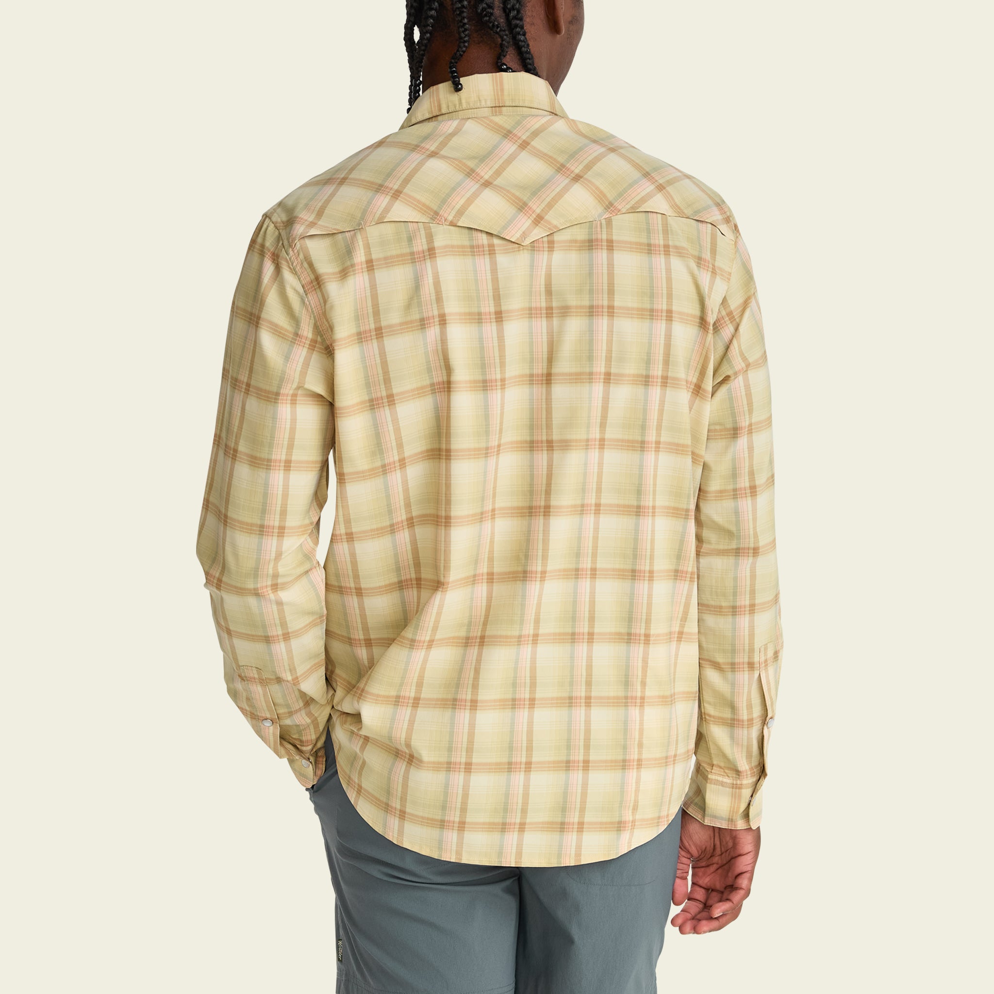 H Bar B Tech Longsleeve - Isley Plaid : Hemp – HOWLER BROTHERS