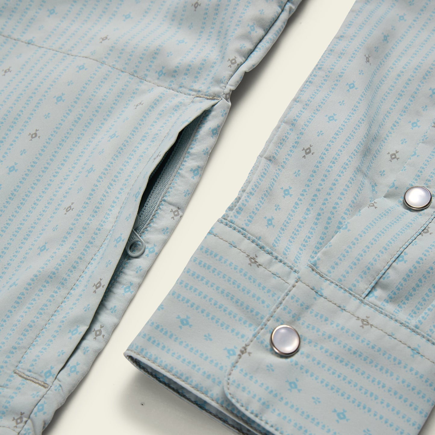 H Bar B Tech Longsleeve - Supernova Stripe : Ash Blue