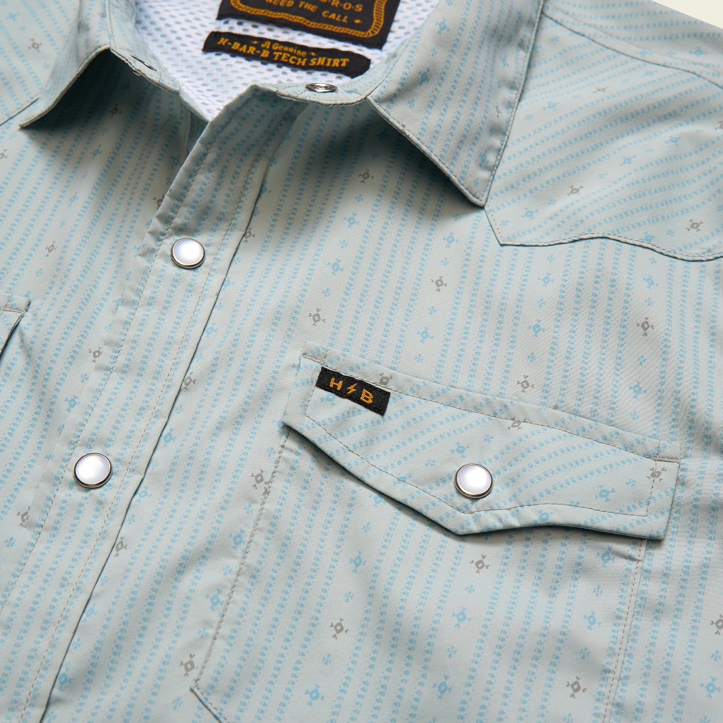 H Bar B Tech Longsleeve - Supernova Stripe : Ash Blue