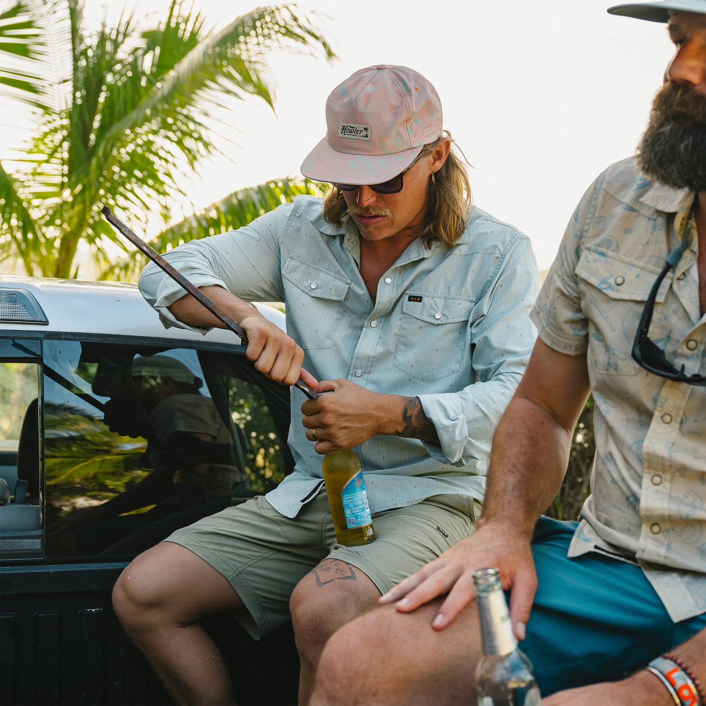 H Bar B Tech Longsleeve - Supernova Stripe : Ash Blue