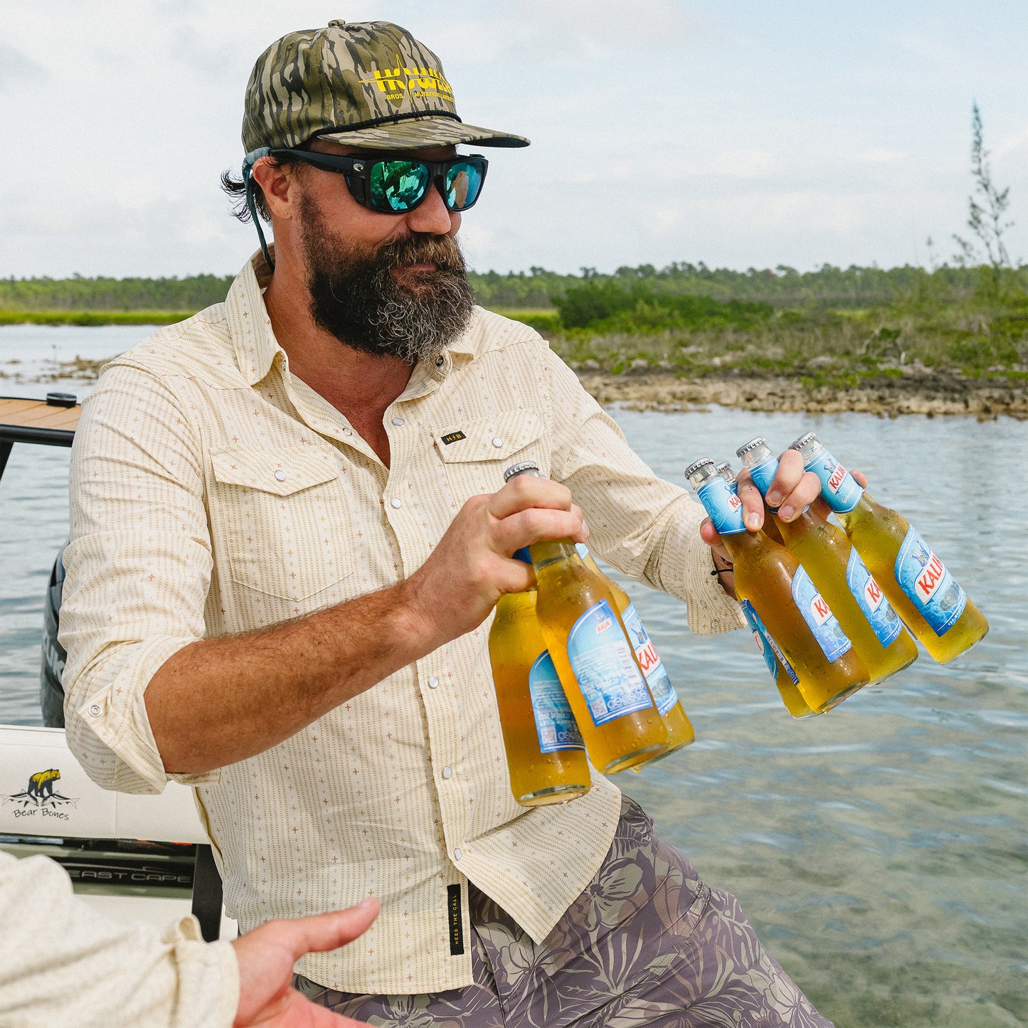 H Bar B Tech Longsleeve - Supernova Stripe : Leche
