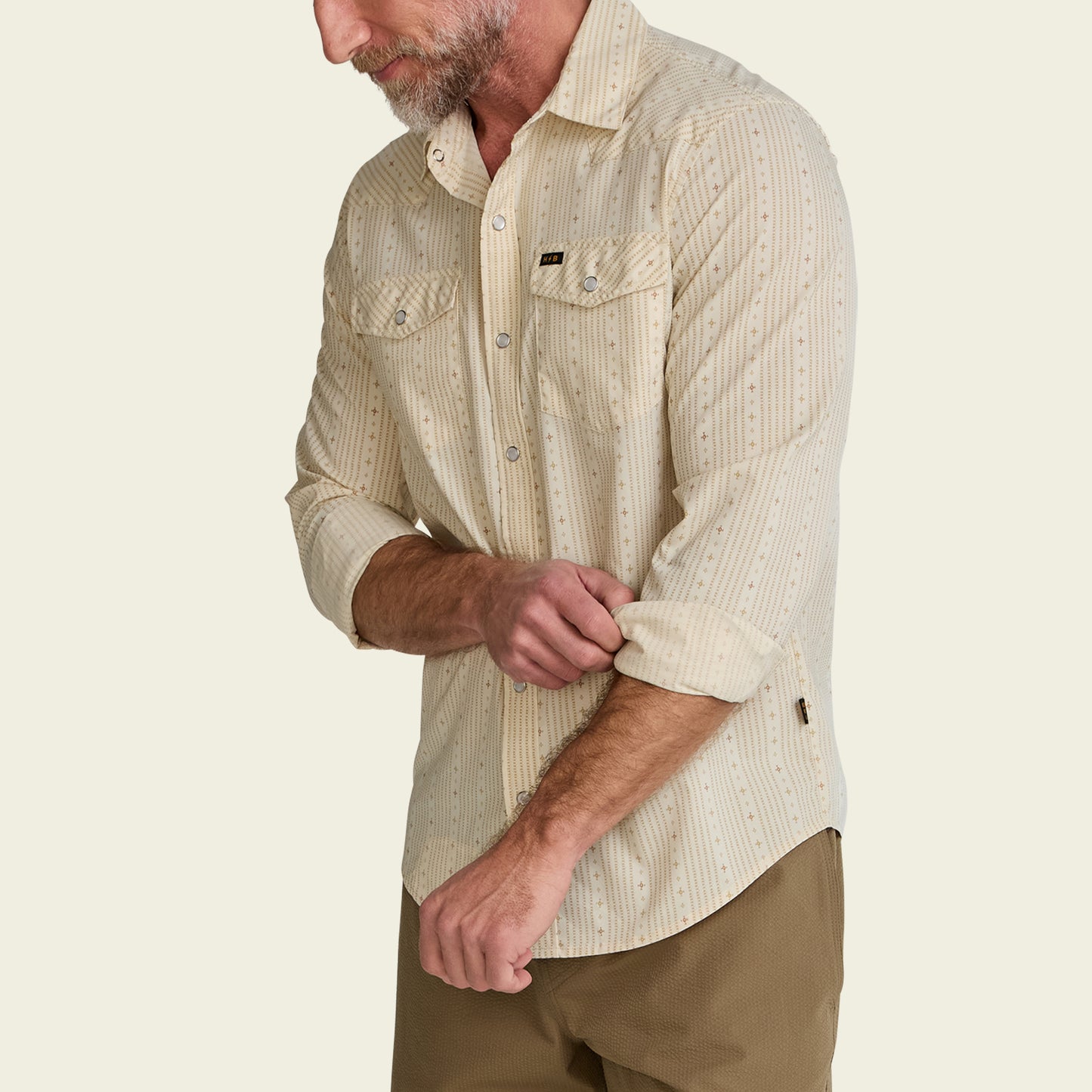 H Bar B Tech Longsleeve - Supernova Stripe : Leche