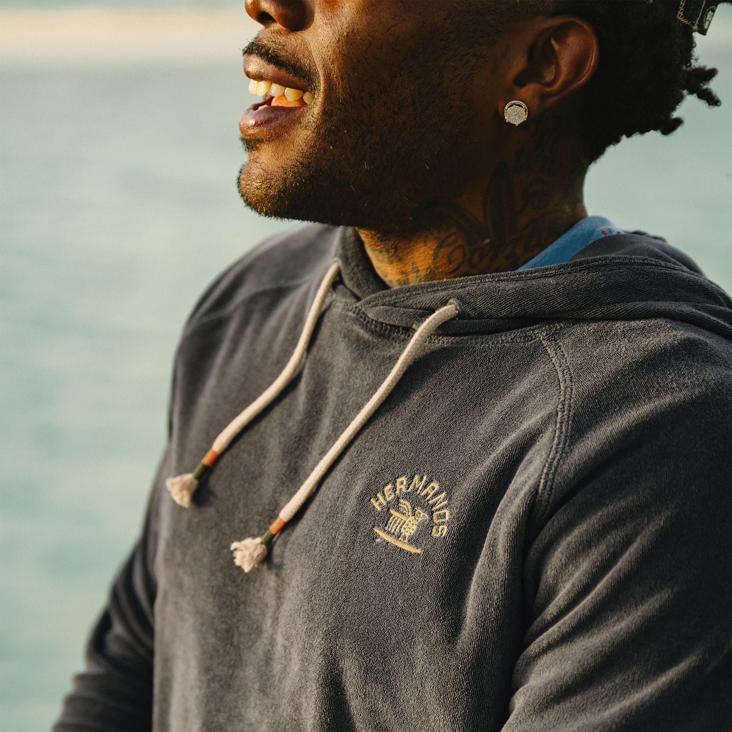 Terrycloth Hoodie - Surfbird : Antique Black