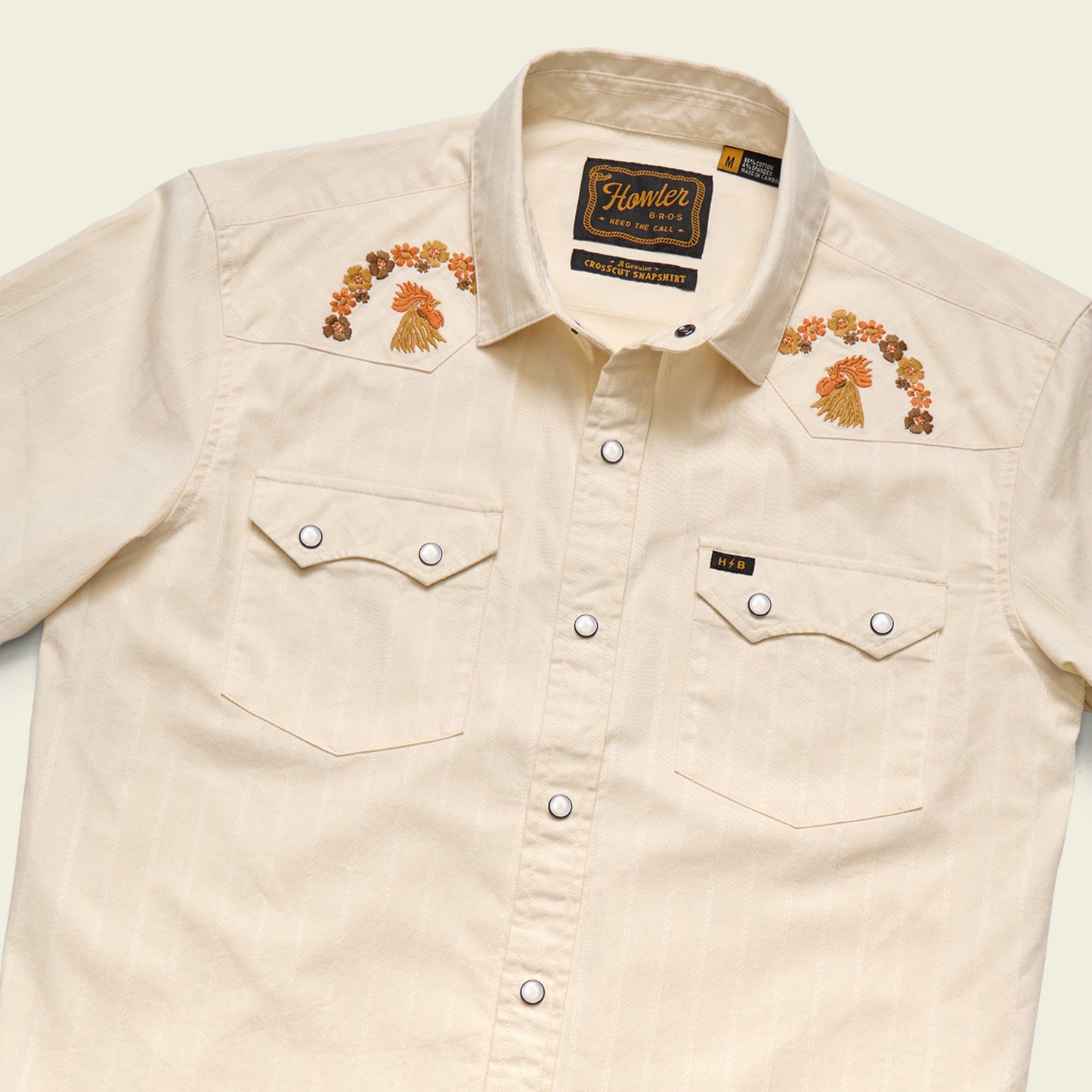Crosscut Deluxe Shortsleeve Shirt - Fowl Play : Off White Dobby