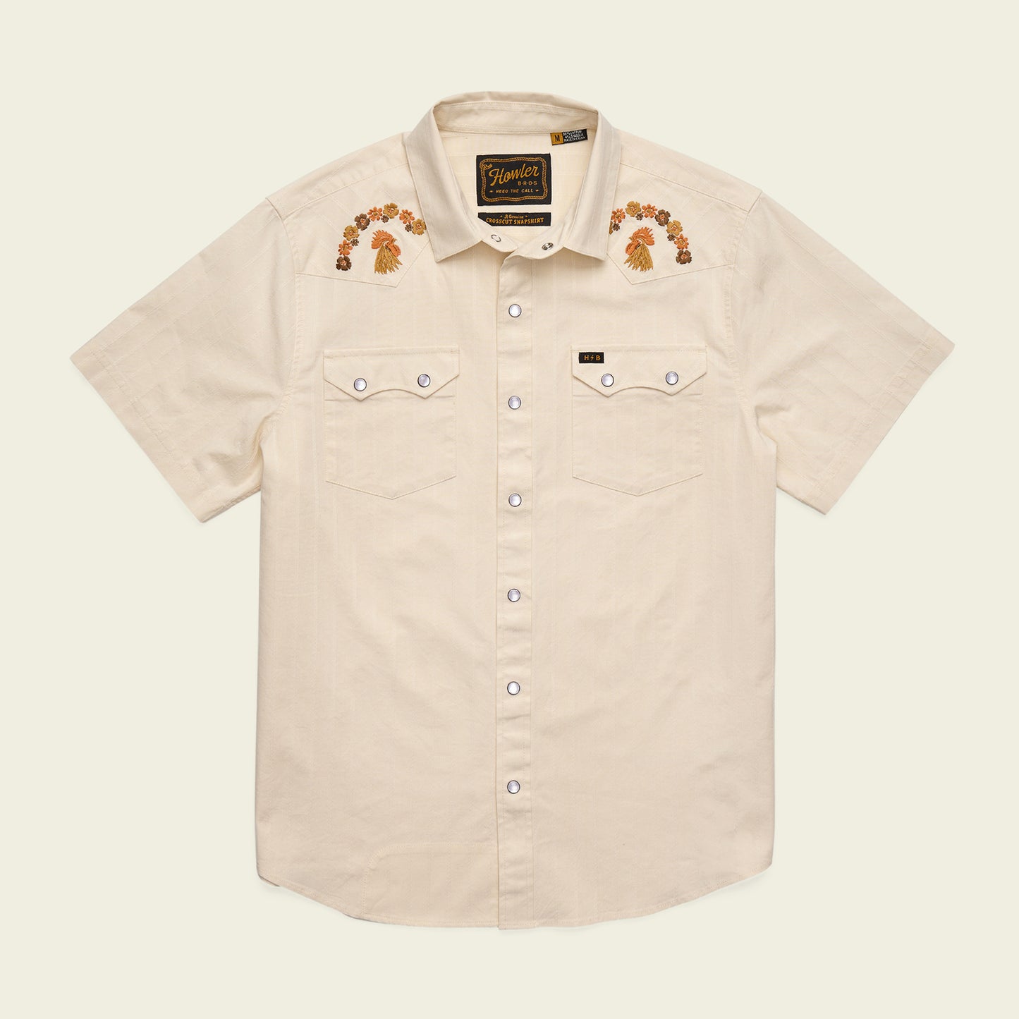 Crosscut Deluxe Shortsleeve Shirt - Fowl Play : Off White Dobby