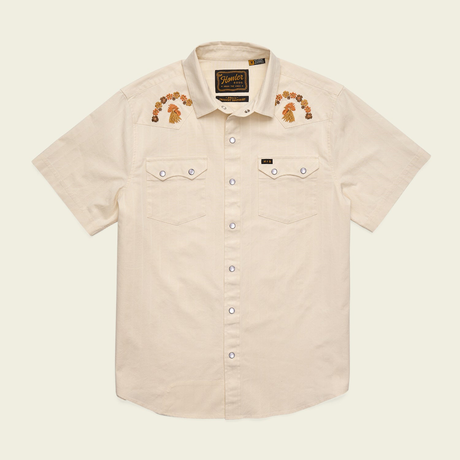 Crosscut Deluxe Shortsleeve Shirt - Fowl Play : Off White Dobby