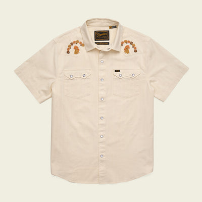 Crosscut Deluxe Shortsleeve Shirt - Fowl Play : Off White Dobby
