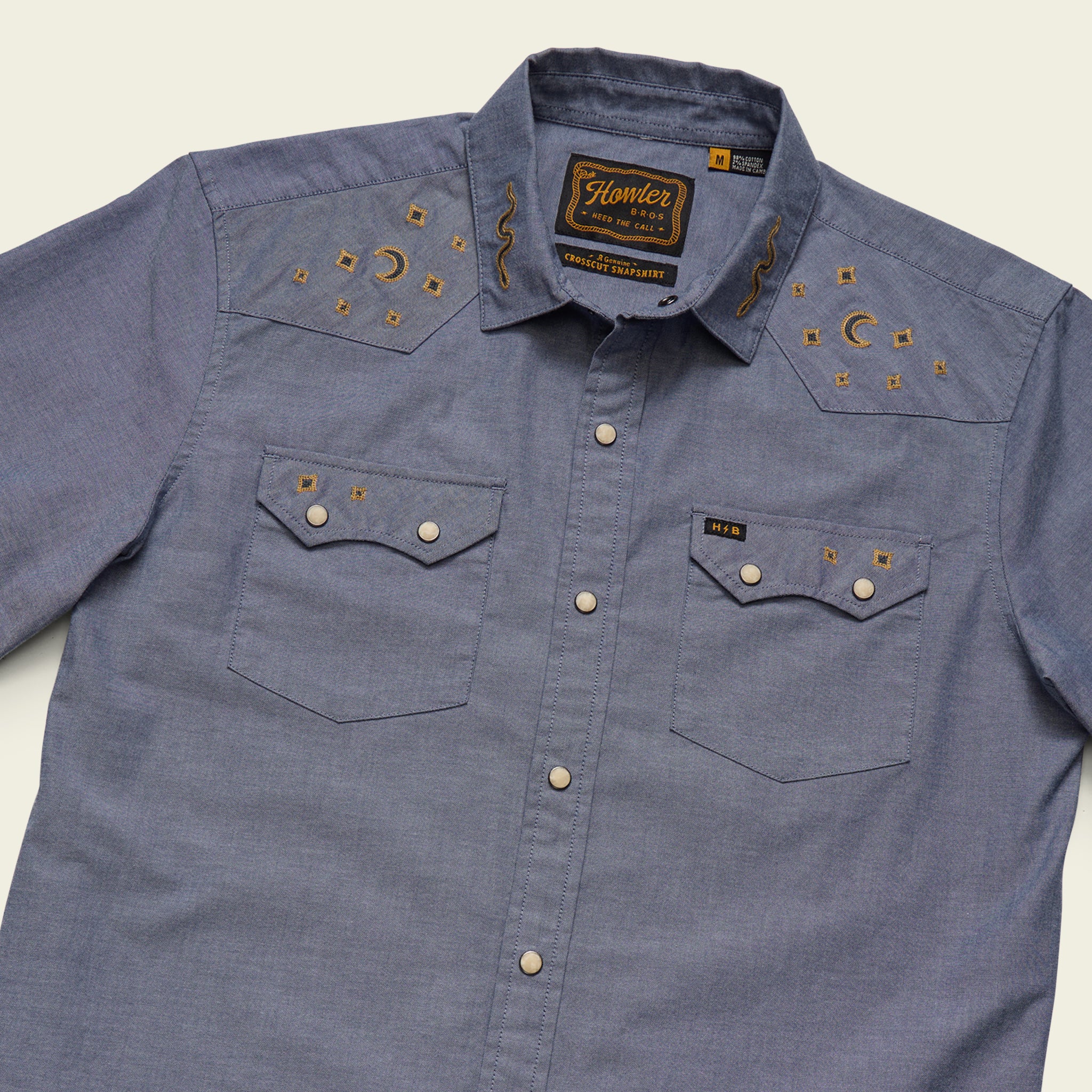 Crosscut Deluxe Shortsleeve Shirt - Noche de Paz : Indigo Chambray