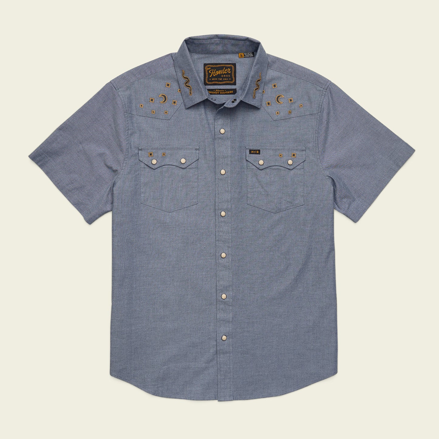 Crosscut Deluxe Shortsleeve Shirt - Noche de Paz : Indigo Chambray
