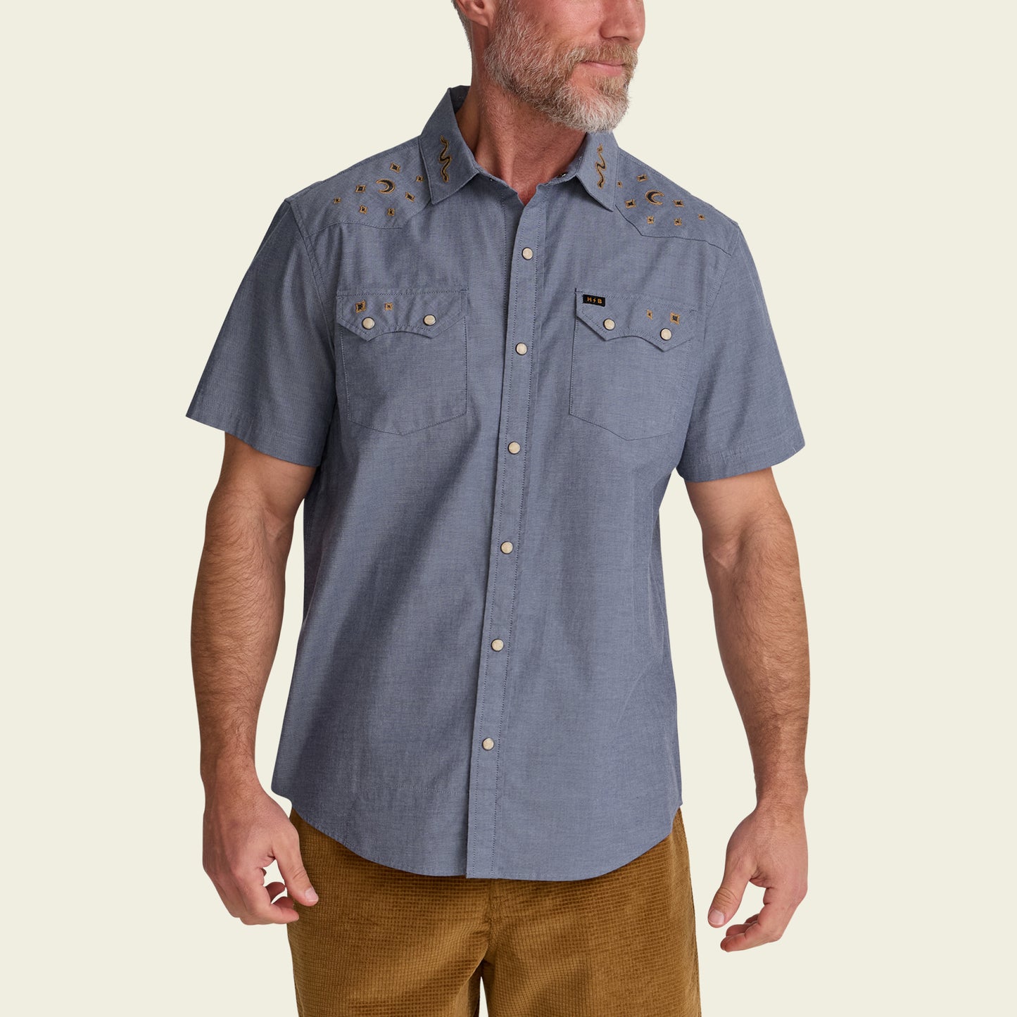 Crosscut Deluxe Shortsleeve Shirt - Noche de Paz : Indigo Chambray