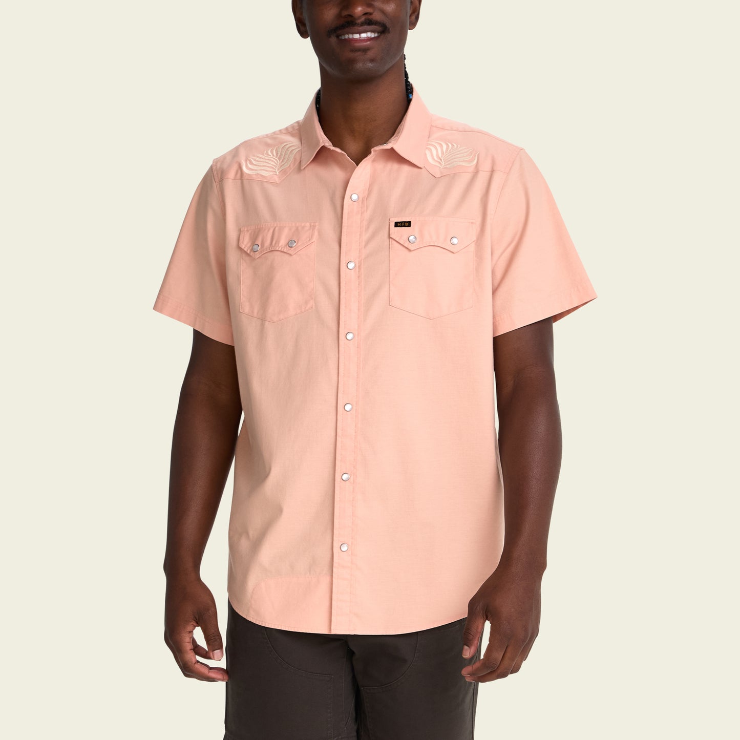 Crosscut Deluxe Shortsleeve Shirt - Seagrass : Coral Oxford