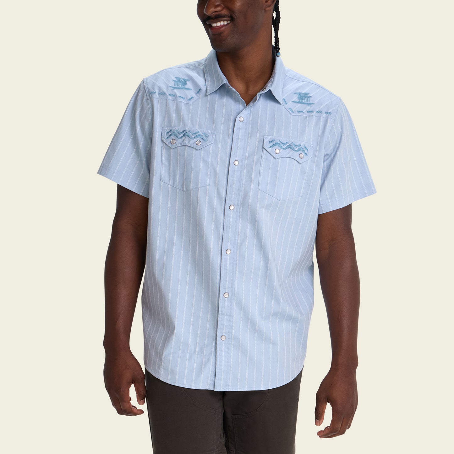 Crosscut Deluxe Shortsleeve Shirt - Surfbird : Sky Oxford Dobby