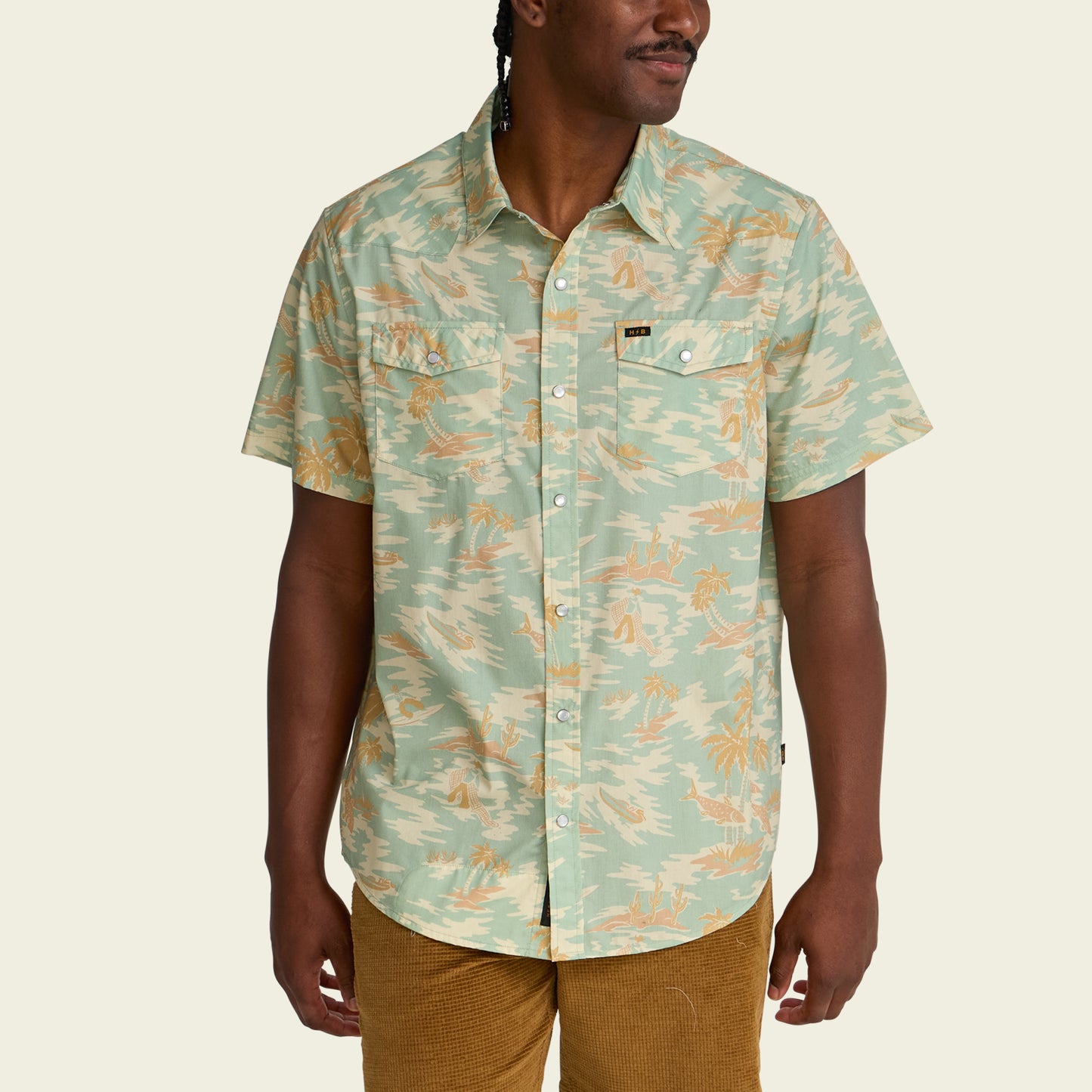 H Bar B Snapshirt - Dreamland : Seafoam