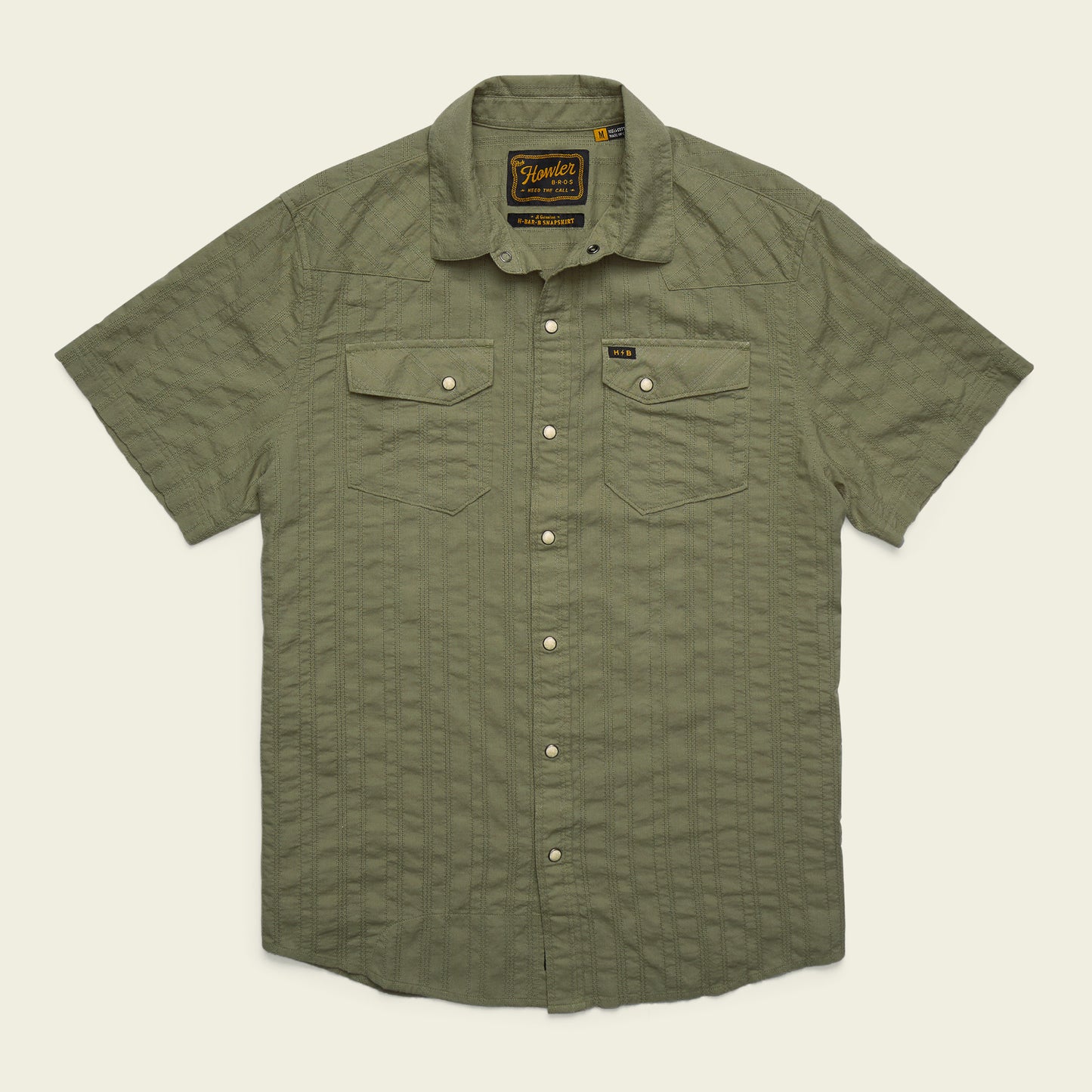 H Bar B Snapshirt - Eyelet Stripe : Cadet