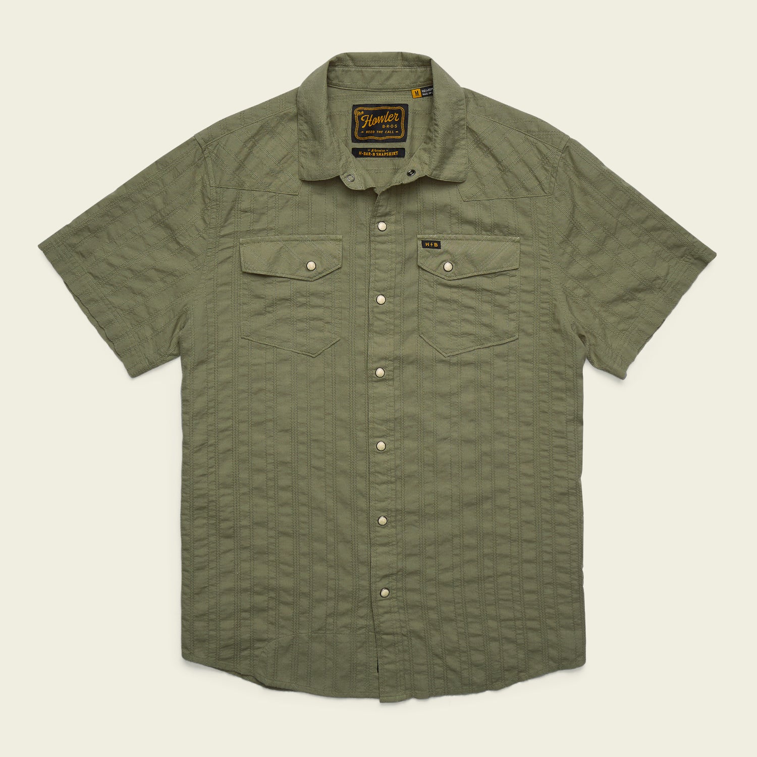 H Bar B Snapshirt - Eyelet Stripe : Cadet