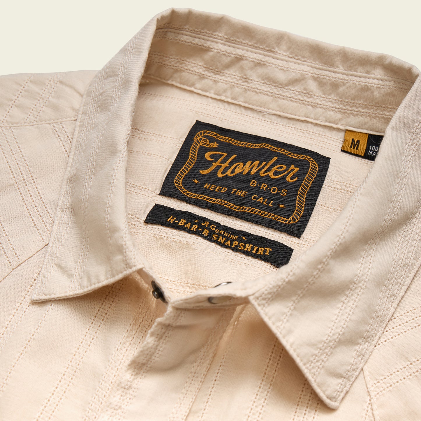 H Bar B Snapshirt - Eyelet Stripe : Off White