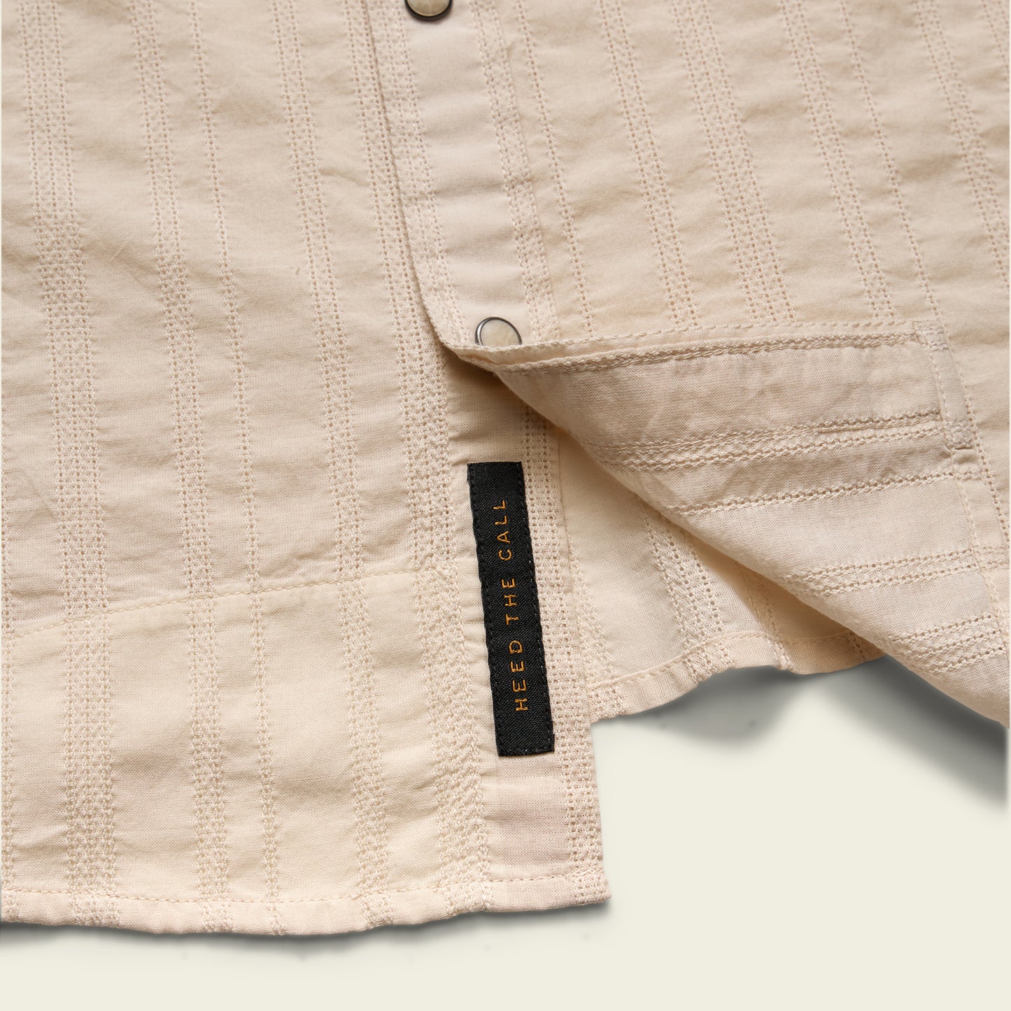 H Bar B Snapshirt - Eyelet Stripe : Off White