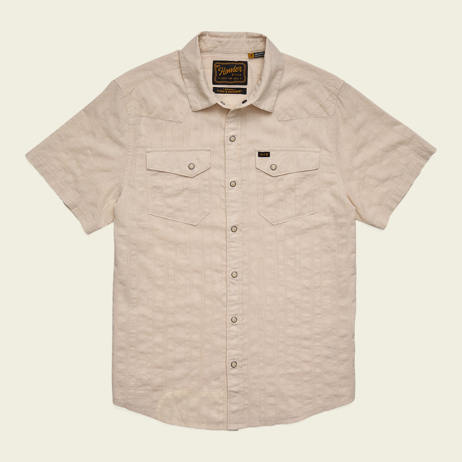 H Bar B Snapshirt - Eyelet Stripe : Off White