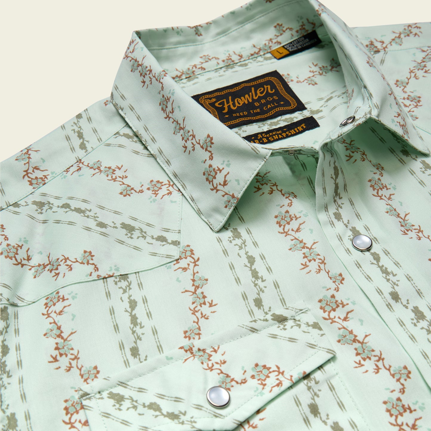 H Bar B Snapshirt - Hibiscus Ribbons : Mint