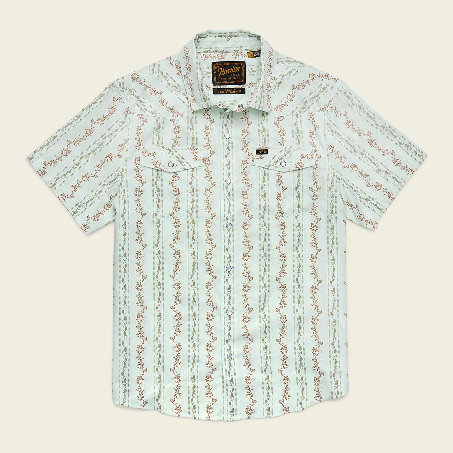H Bar B Snapshirt - Hibiscus Ribbons : Mint