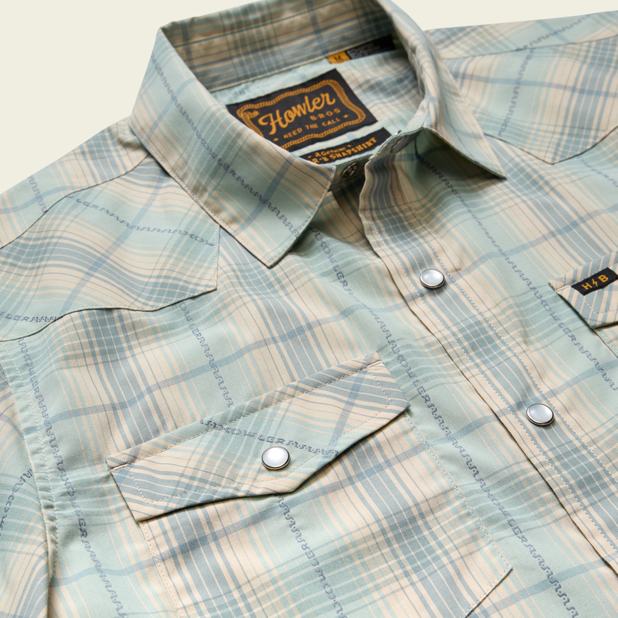 H Bar B Snapshirt - Prairie Plaid : Seafoam – HOWLER BROTHERS