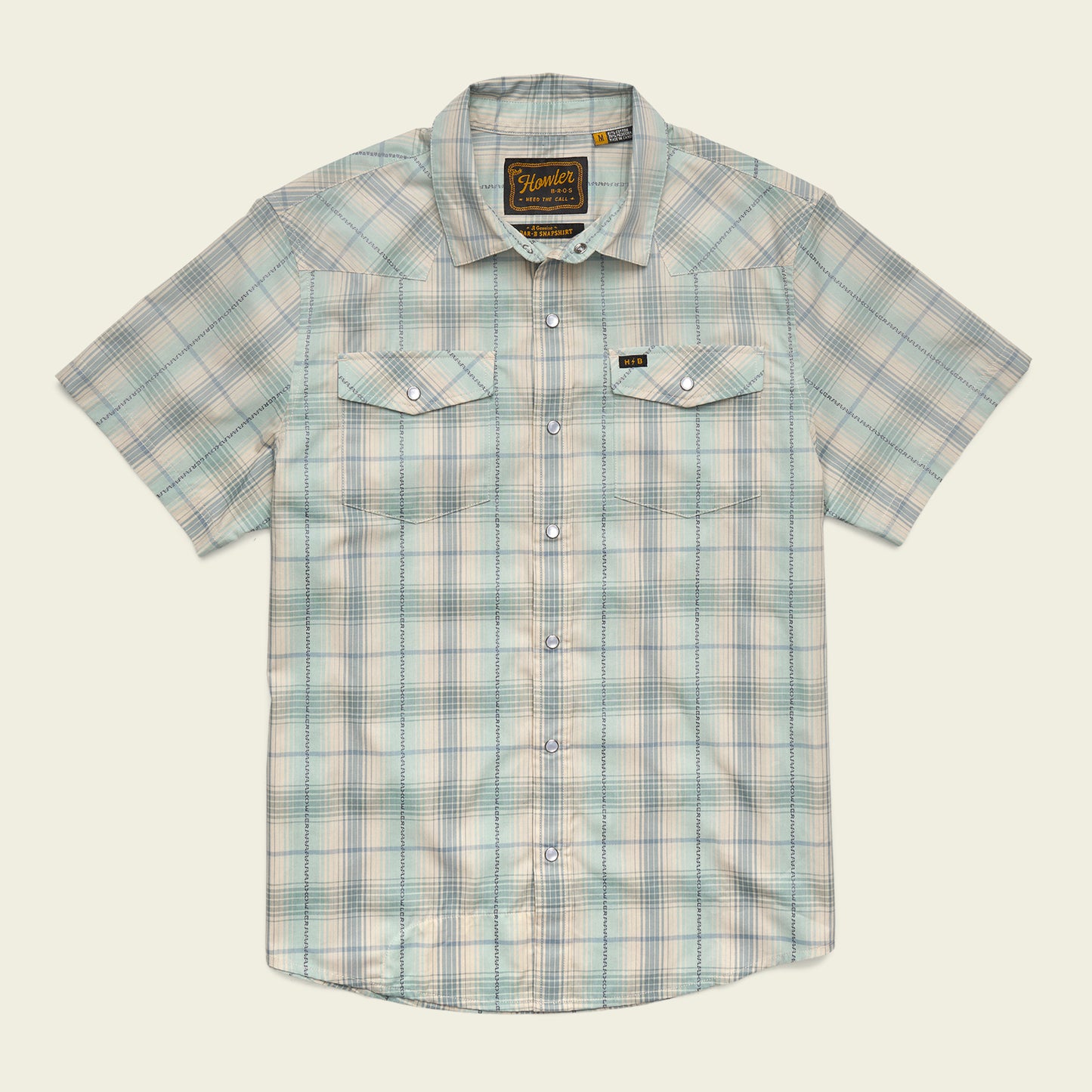 H Bar B Snapshirt - Prairie Plaid : Seafoam
