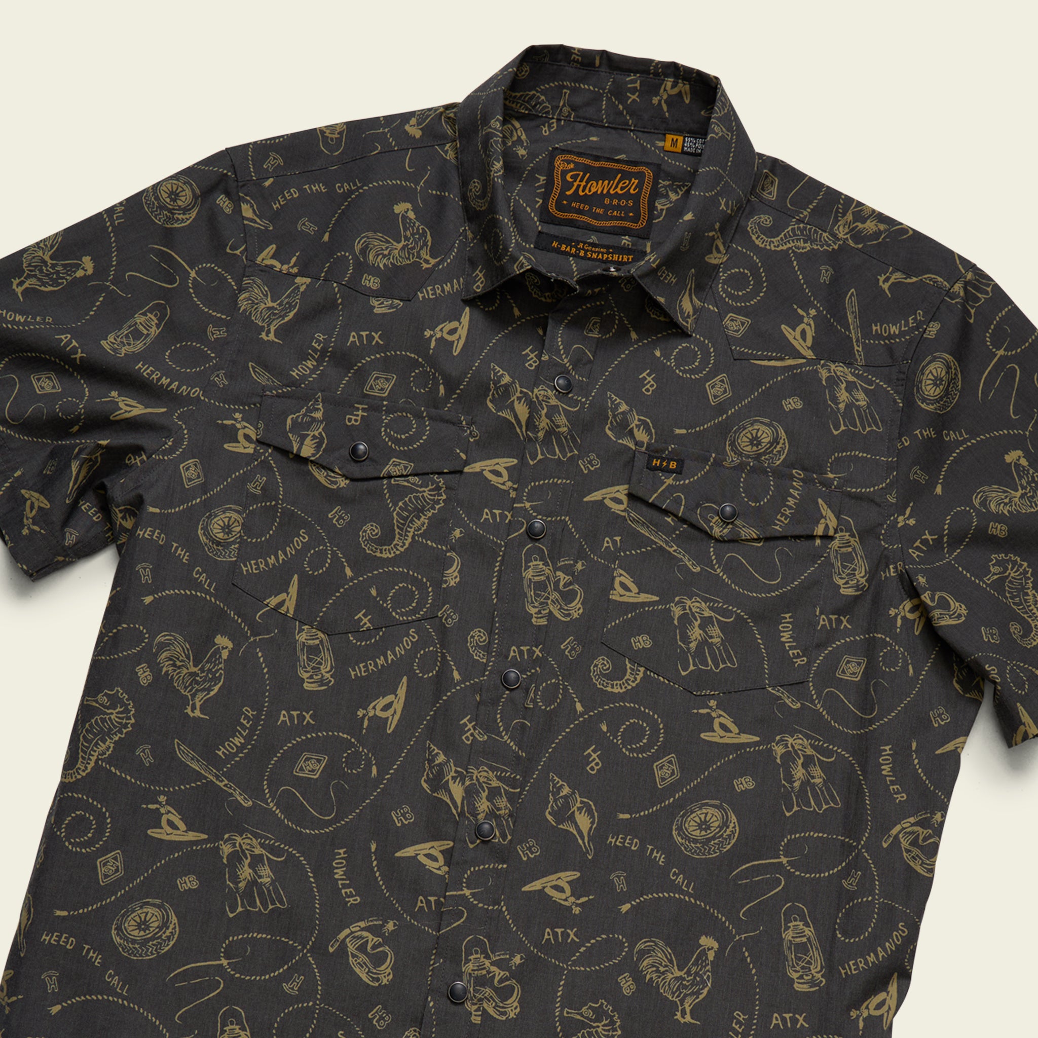H Bar B Snapshirt - Sea Rodeo : Antique Black – HOWLER BROTHERS