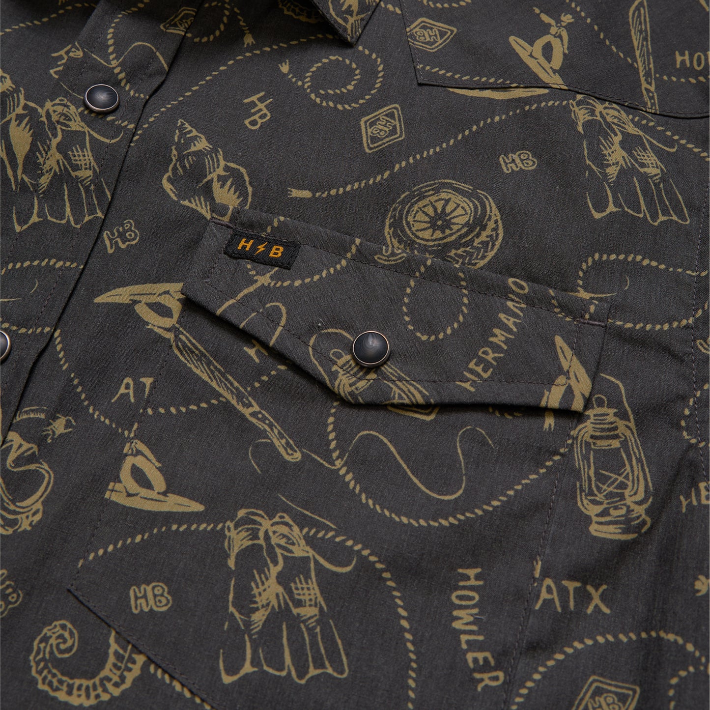 H Bar B Snapshirt - Sea Rodeo : Antique Black