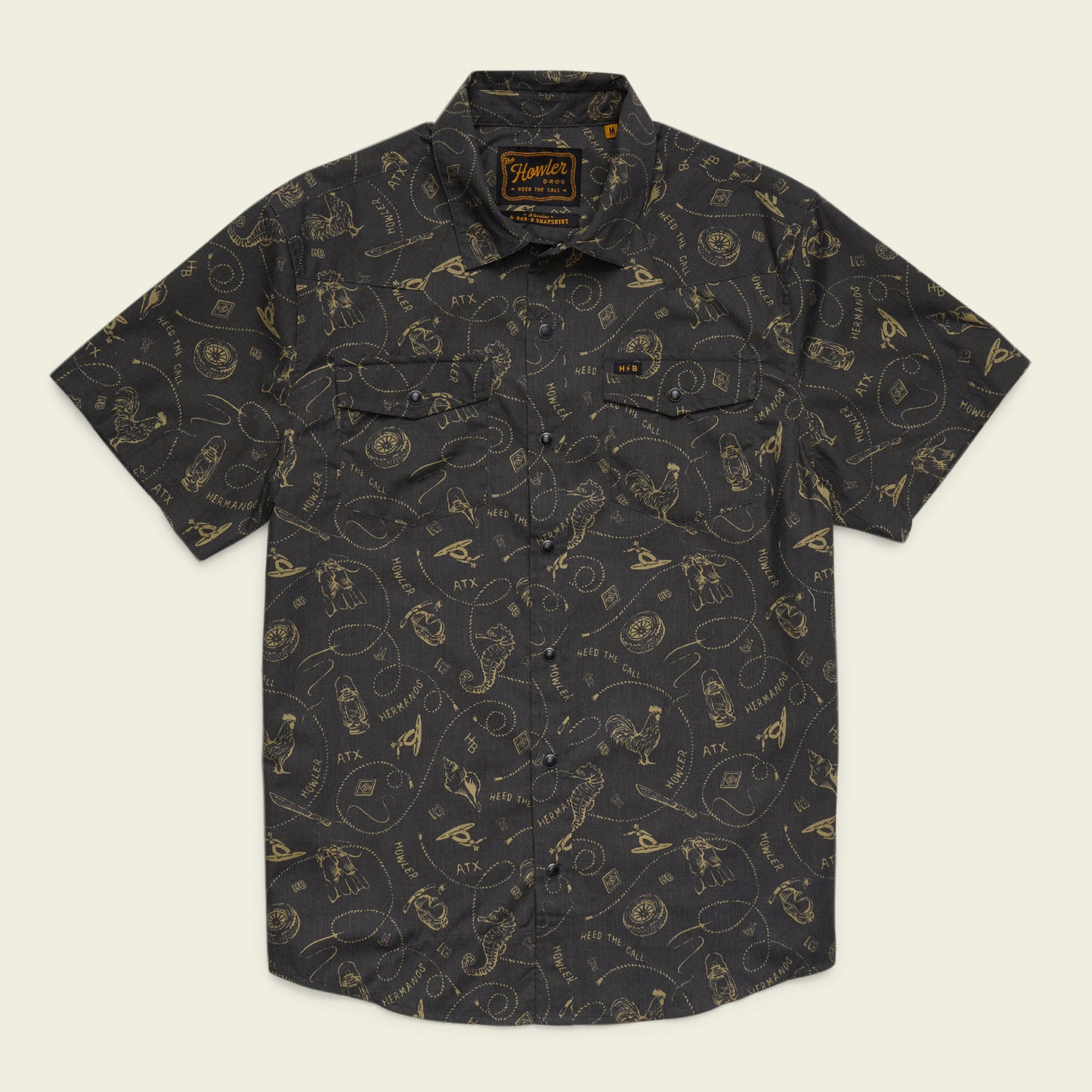 H Bar B Snapshirt - Sea Rodeo : Antique Black