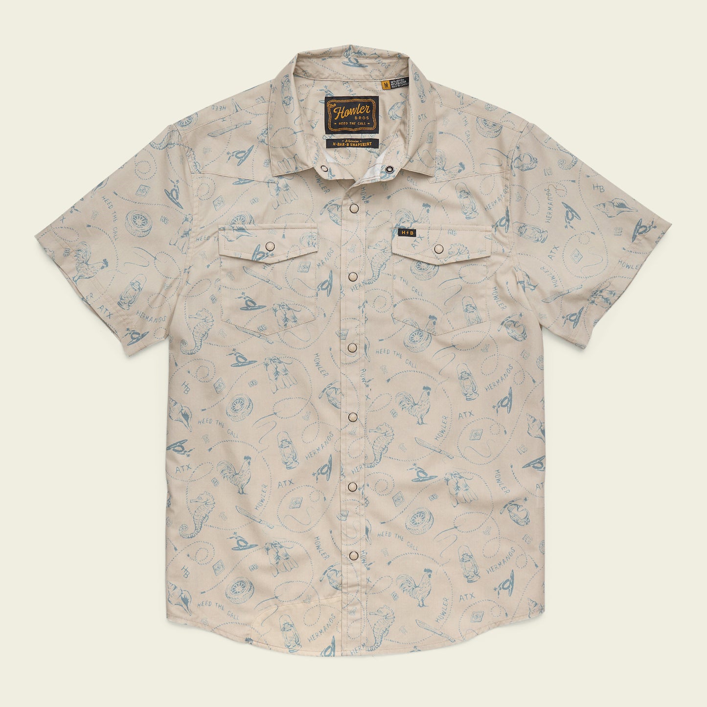 H Bar B Snapshirt - Sea Rodeo : Sand
