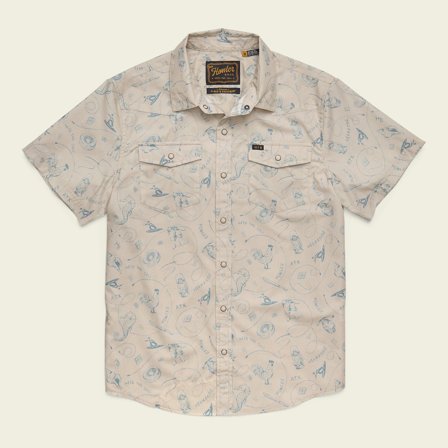 H Bar B Snapshirt - Sea Rodeo : Sand