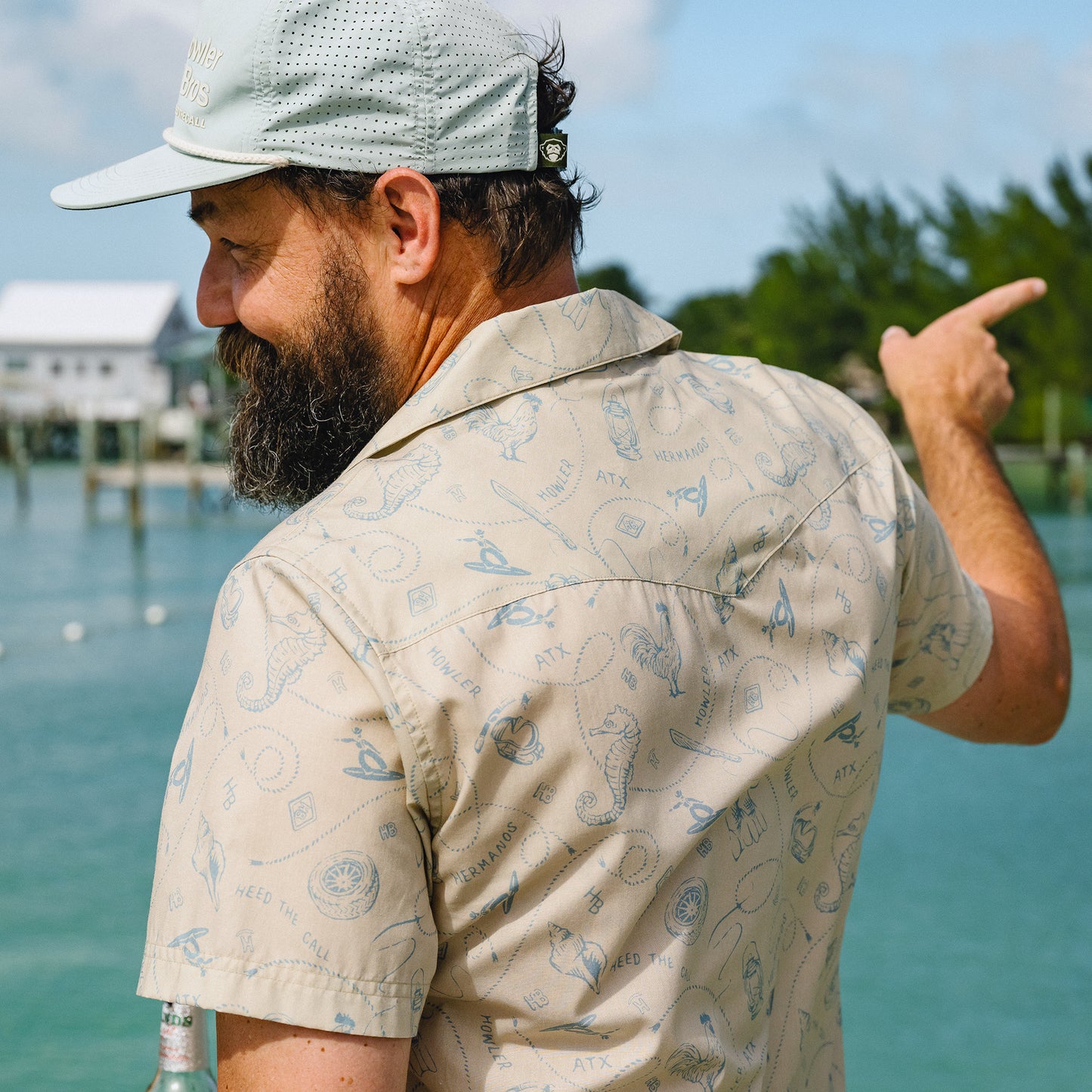 H Bar B Snapshirt - Sea Rodeo : Sand