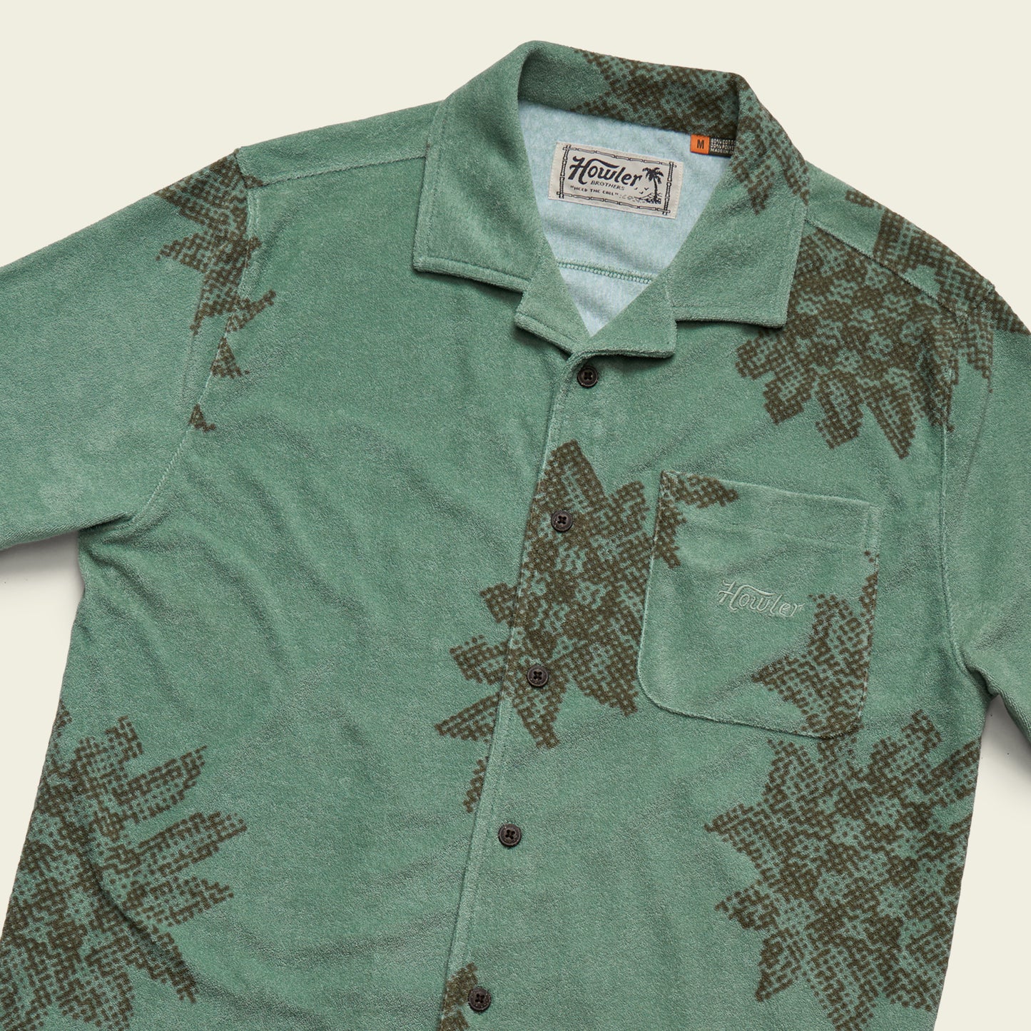 Palapa Terry Shirt - Sunflower Pixels : Granite Green