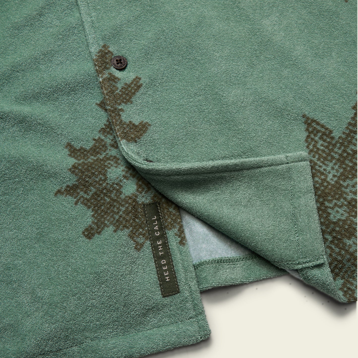 Palapa Terry Shirt - Sunflower Pixels : Granite Green
