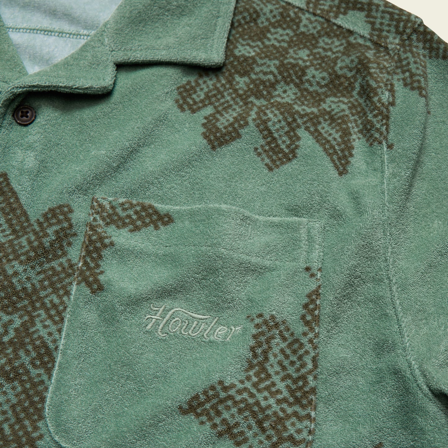 Palapa Terry Shirt - Sunflower Pixels : Granite Green