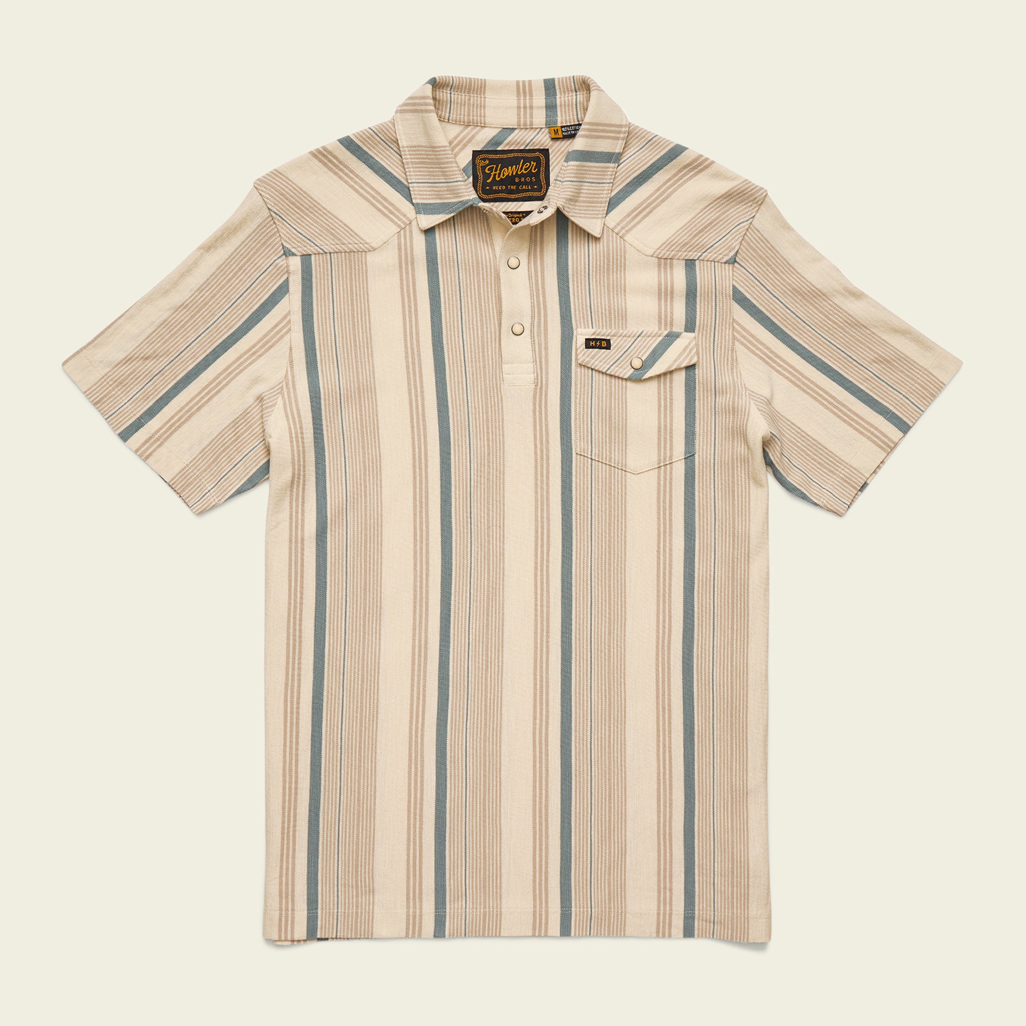 Ranchero Polo - Old Bill Stripe : Limestone – HOWLER BROTHERS