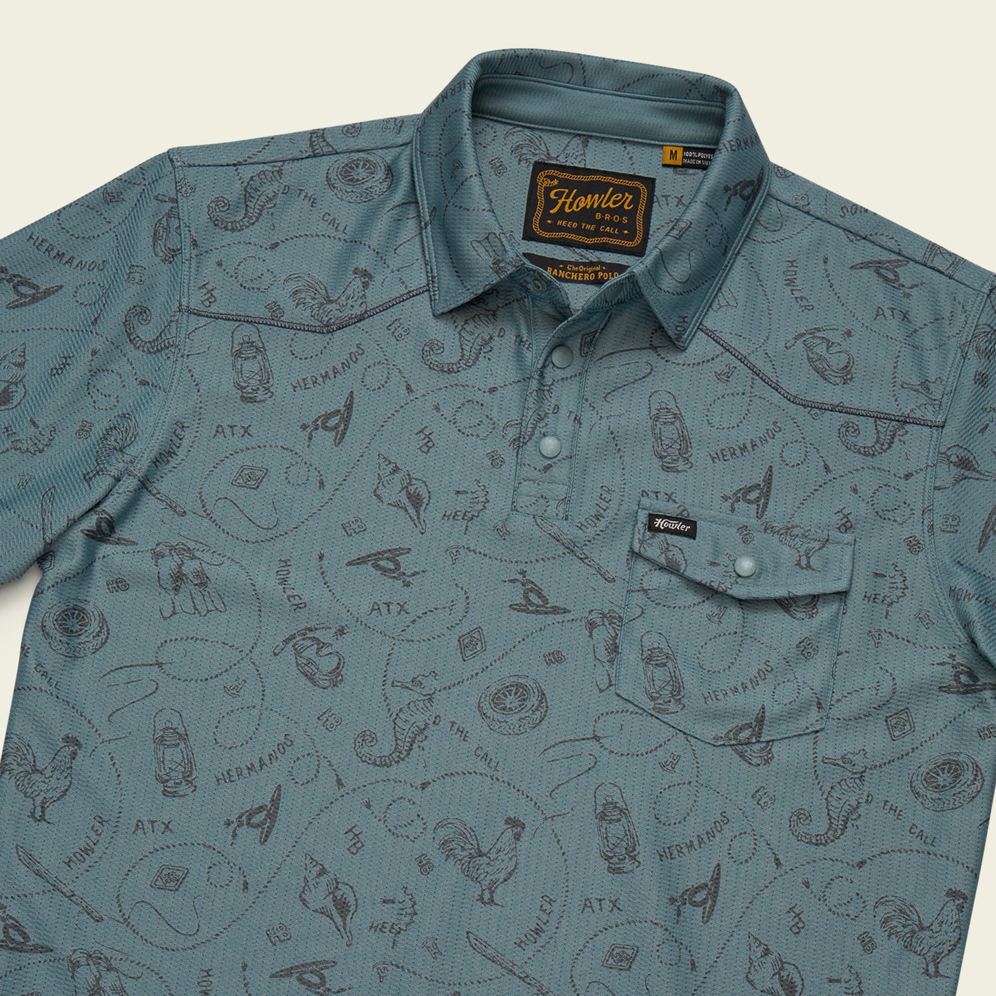 Ranchero Tech Polo - Sea Rodeo : Iron Blue