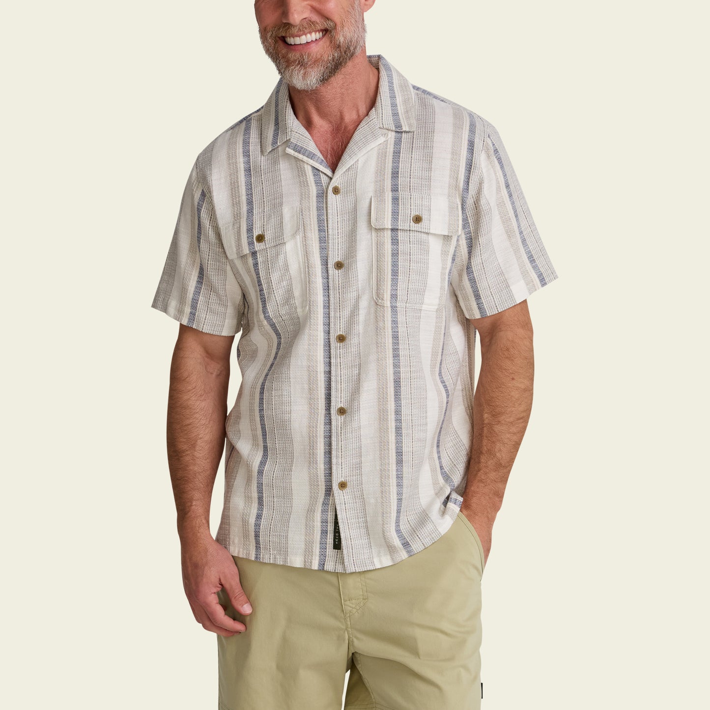 Shores Club Shirt - Old Bill Stripe : Limestone