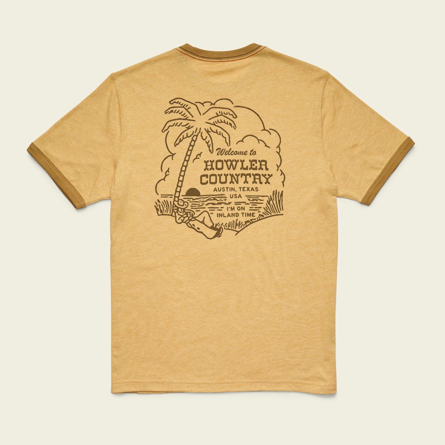 Howler Country Cotton Ringer T - Honey Heather
