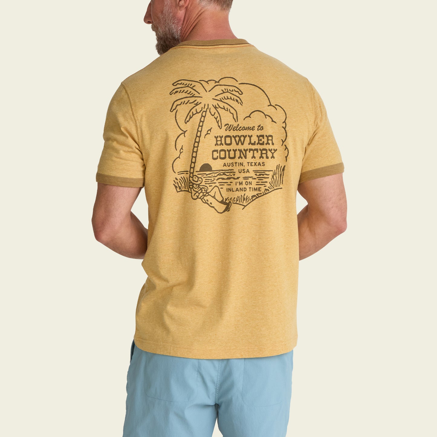 Howler Country Cotton Ringer T - Honey Heather