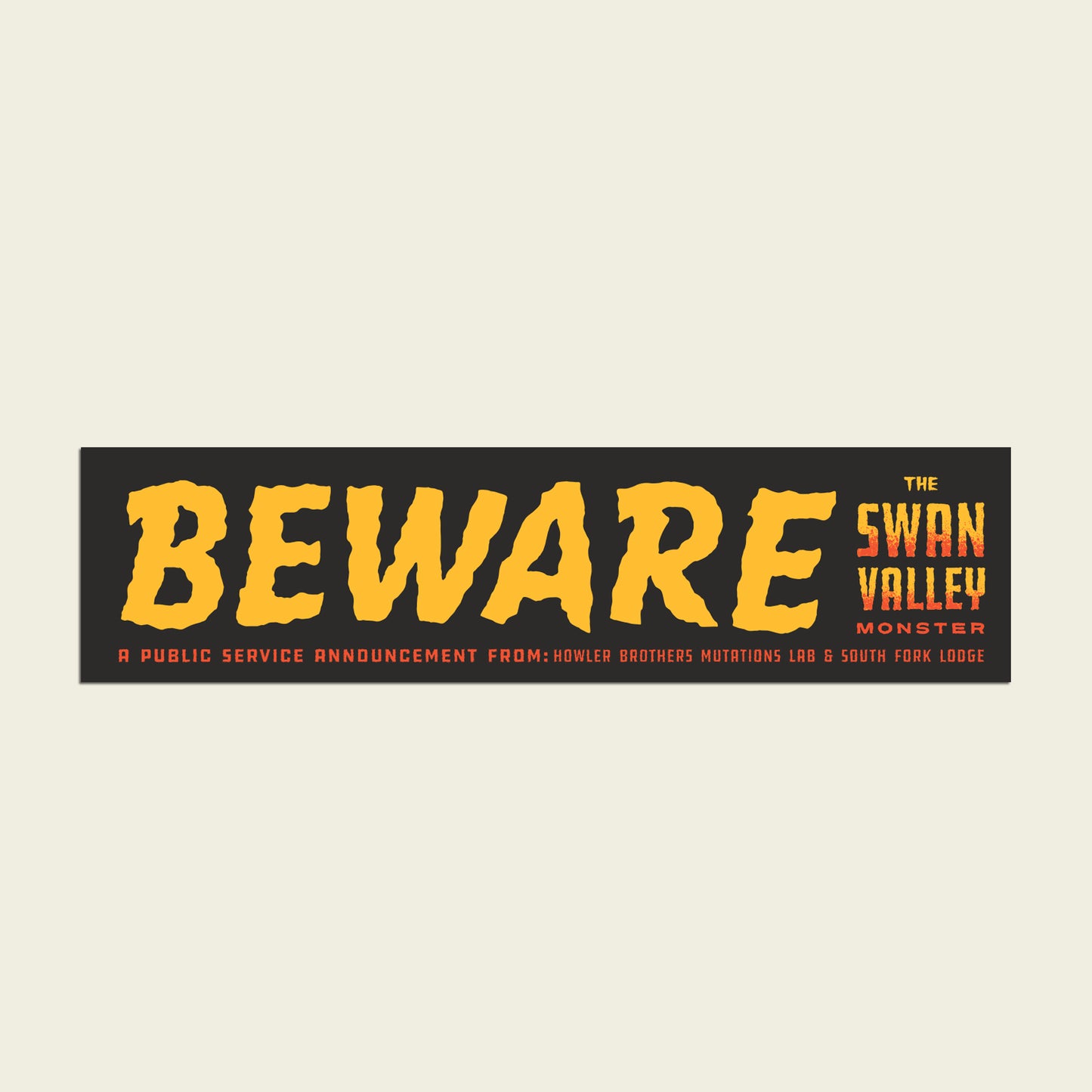 Beware Swan Valley Monster Sticker