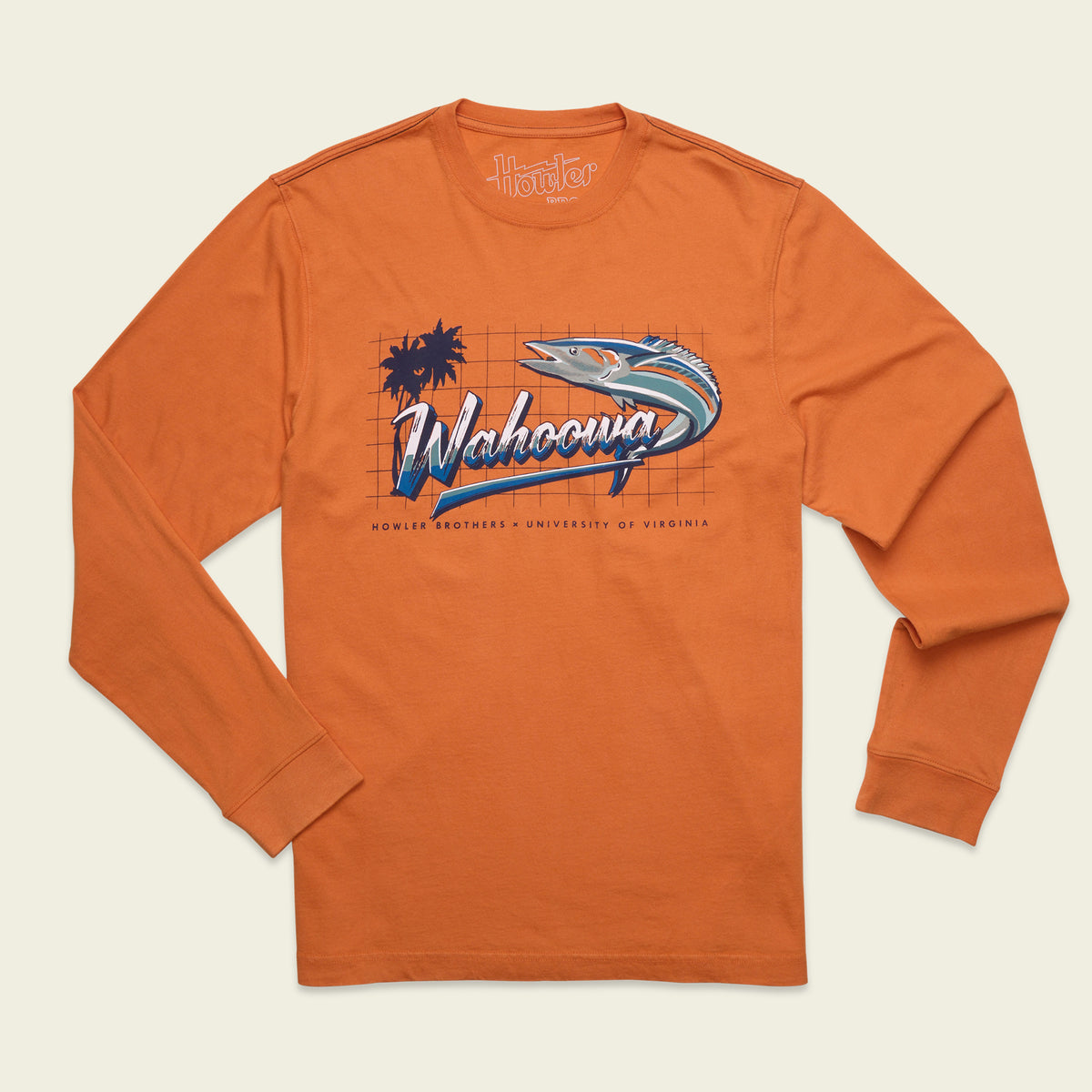 UVA Longsleeve Cotton T-Shirt - Wahoo Matrix : Sabre Orange - View 1